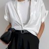 Blusas blanca de oficina para mujer
