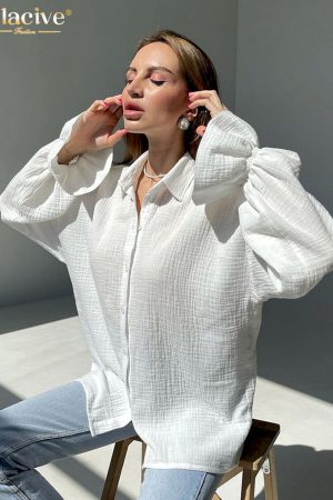 Blusas blancas de oficina para mujer