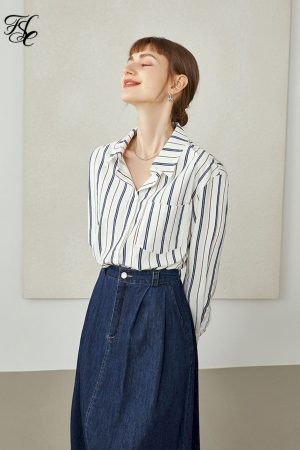 Blusas de algodón a rayas para mujer