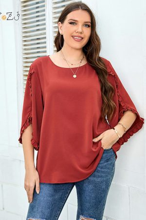 Blusas de gasa de talla grande para mujer