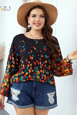 Blusas informal con estampado floral para mujer