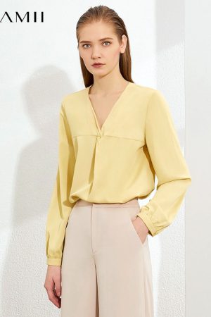 Blusas minimalistas de gasa para mujer