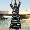 Caftán a rayas vintage para mujer