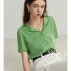 Camisa drapeada de gasa para mujer