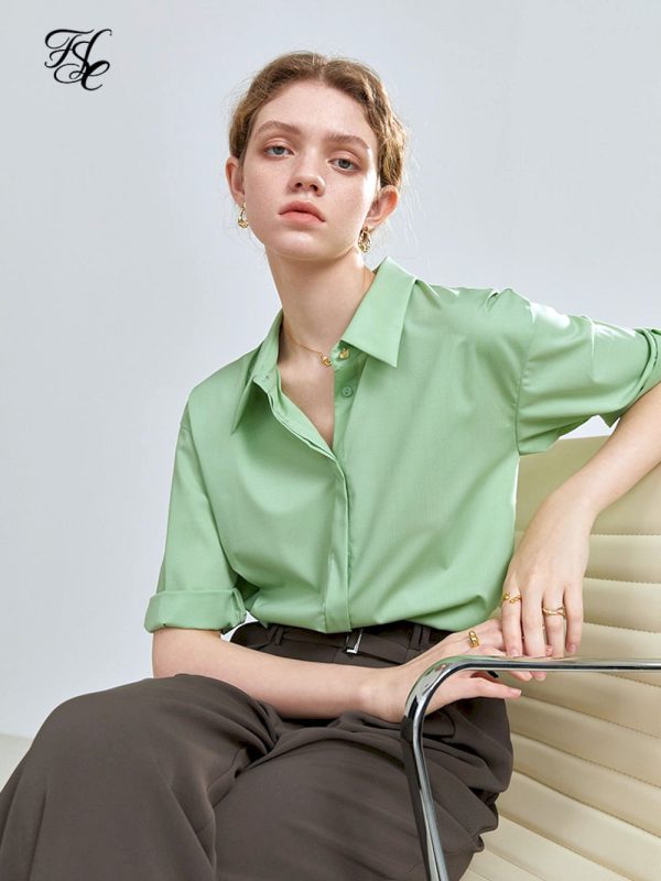 Camisa francesa de siete mangas para mujer