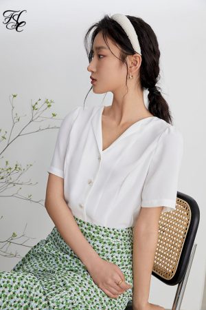 Camisa informal francesa para mujer