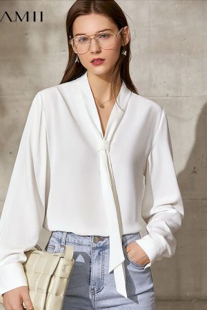 Camisa minimalistas de gasa para mujer