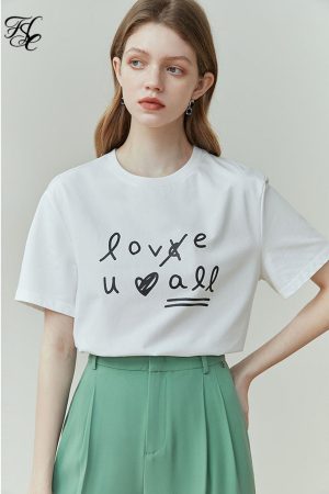 Camisetas sencillas de cuello redondo para mujer