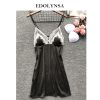 Camisón de seda de encaje para mujer