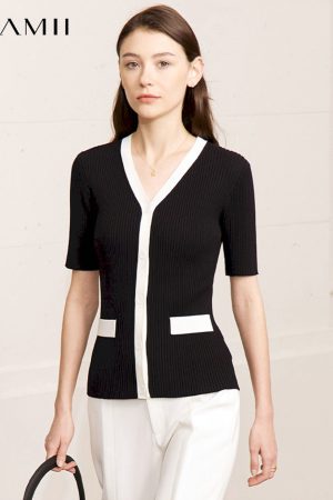 Cárdigan de punto minimalistas para mujer