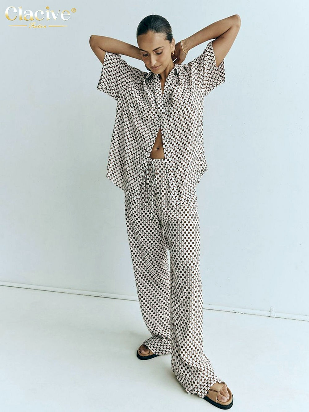 Conjunto de dos piezas de Blusas de manga corta para mujer Conjunto de dos piezas de Blusas de manga corta para mujer