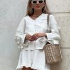 Conjunto de piezas de lino beige para mujer
