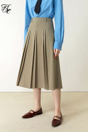 Faldas de cintura alta de estilo preppy para mujer