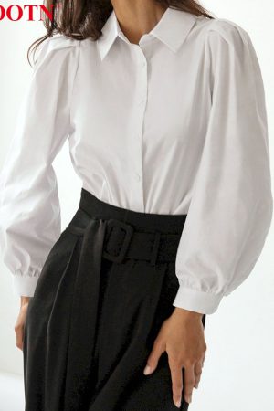 Informal Blusas de manga larga con botones para mujer