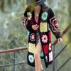 Kimono de ganchillo hecho a mano para mujer