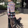 Kimono largos bohemio hecho a mano con flecos para mujer