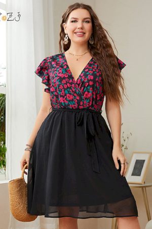 Mini Vestidos con estampado floral para mujer