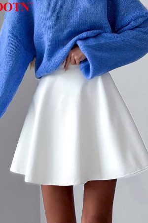Minifaldas sexys de pu para mujer