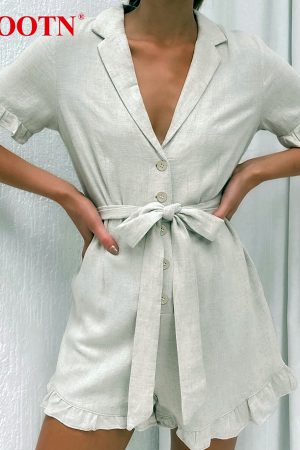 Monos de oficina con cuello con muescas para mujer