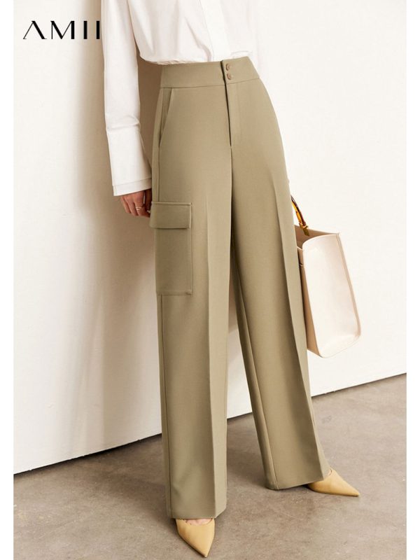 Pantalones cargo informales minimalistas para mujer