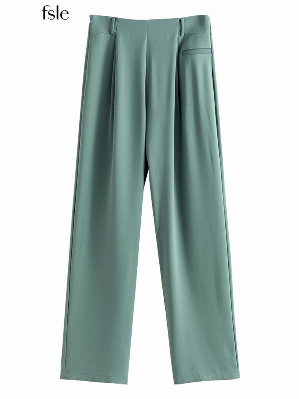 Pantalones clásicos de color liso para mujer