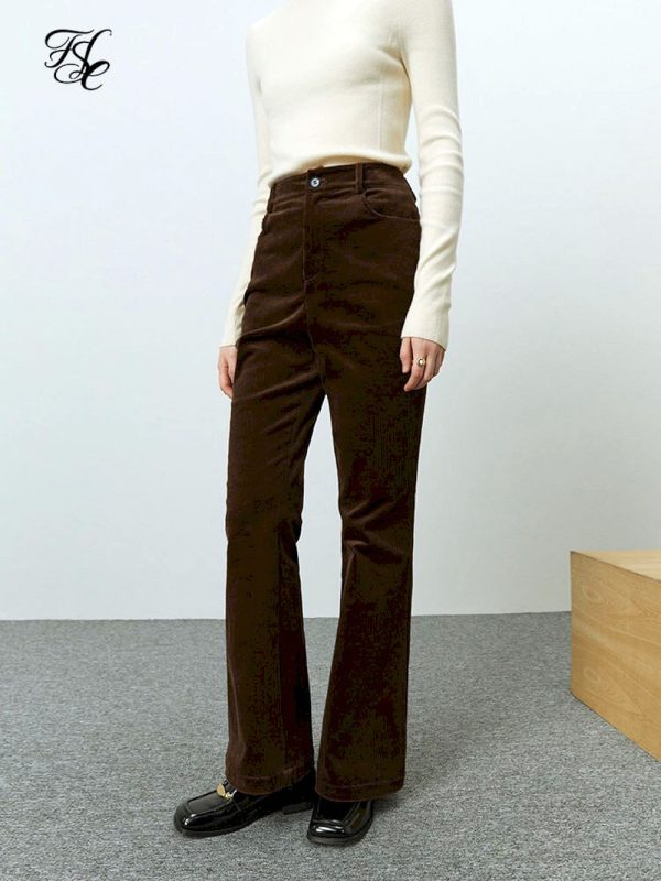 Pantalones de pana de oficina para mujer