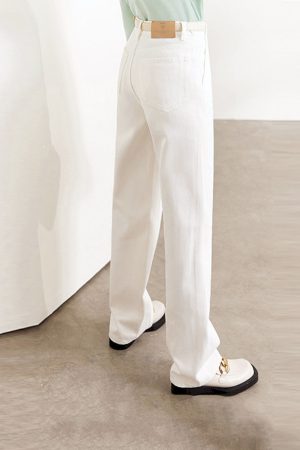 Pantalones de pierna ancha minimalistas para mujer