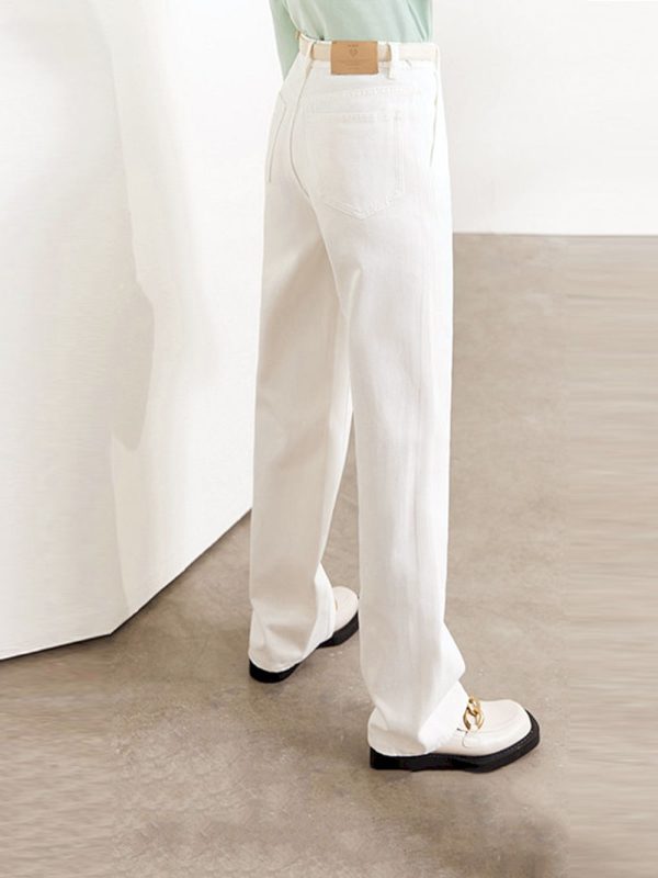 Pantalones de pierna ancha minimalistas para mujer