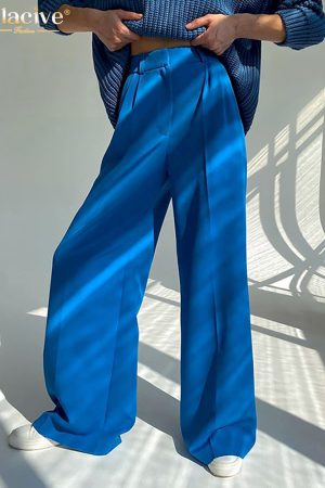 Pantalones holgados de oficina para mujer