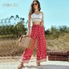 Pantalones largos de playa bohemios para mujer