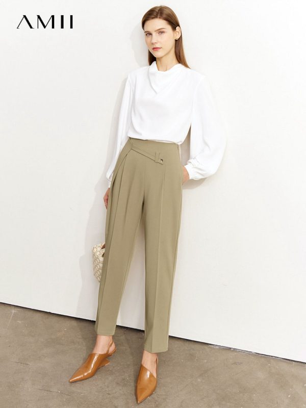 Pantalones minimalistas de estilo francés para mujer