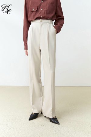 Pantalones rectos de estilo informal para mujer