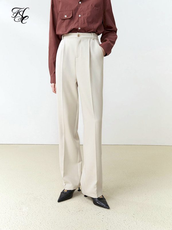 Pantalones rectos de estilo informal para mujer