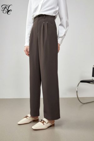 Pantalones rectos holgados retro para mujer