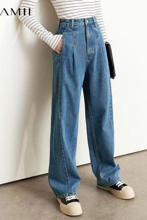 Pantalones vaqueros holgados minimalistas para mujer