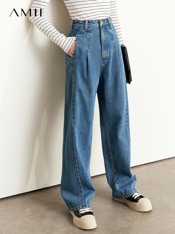 Pantalones vaqueros holgados minimalistas para mujer