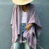 Poncho vintage de punto para mujer