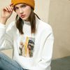 Sudadera con cuello de tortuga estampado para mujer