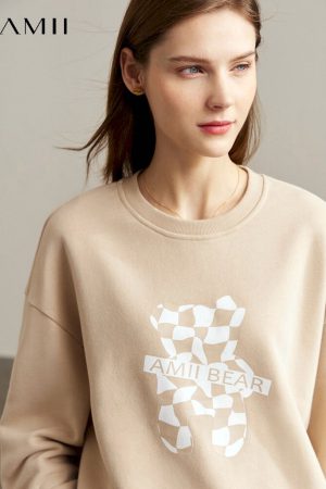 Sudadera minimalistas de algodón para mujer