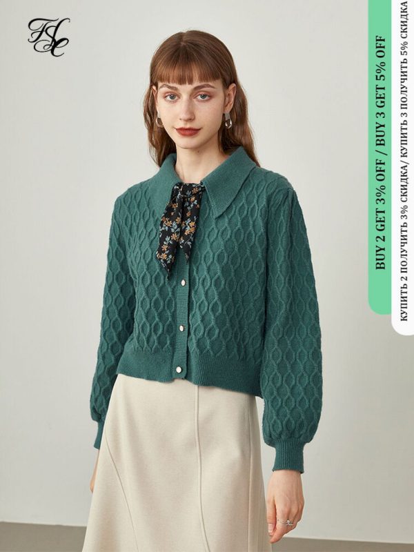 Suéteres cortos verde para mujer