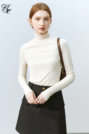 Suéteres informal de cuello alto para mujer