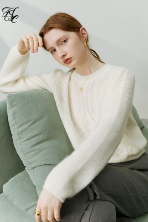 Suéteres recortado de manga larga para mujer