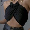 Tops cortos con cuello halter para mujer