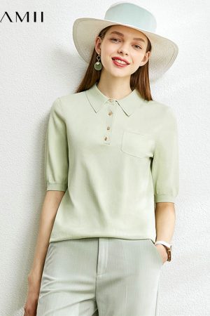 Tops de punto minimalistas para mujer