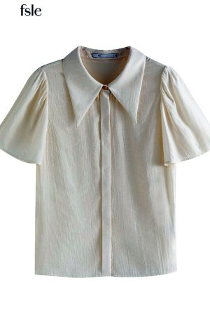 Tops informales con cuello vuelto para mujer