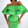 Vestidos ajustado verde para mujer