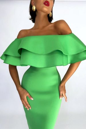 Vestidos ajustado verde para mujer