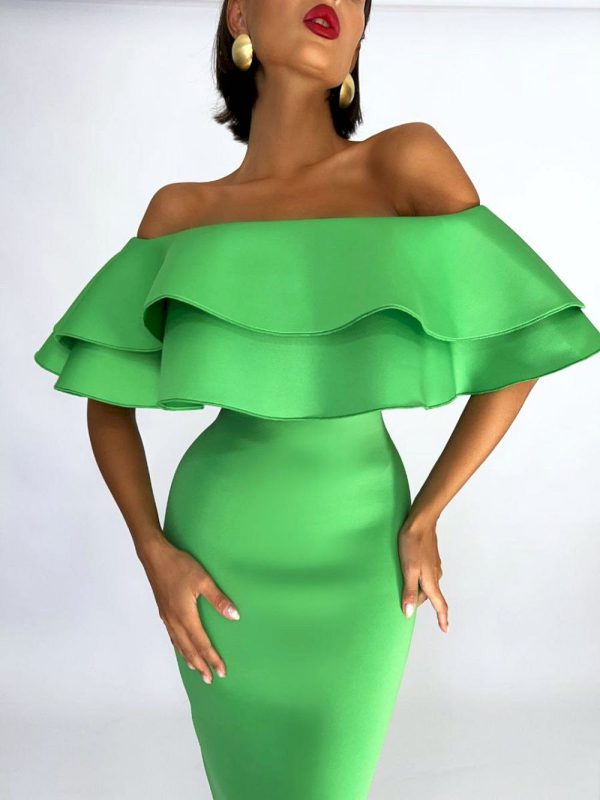 Vestidos ajustado verde para mujer
