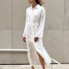Vestidos blanco holgado y elegante para mujer