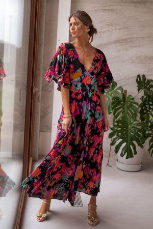 Vestidos bohemio con estampado floral para mujer